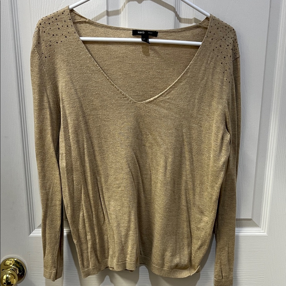 Mango Tan Knit Top